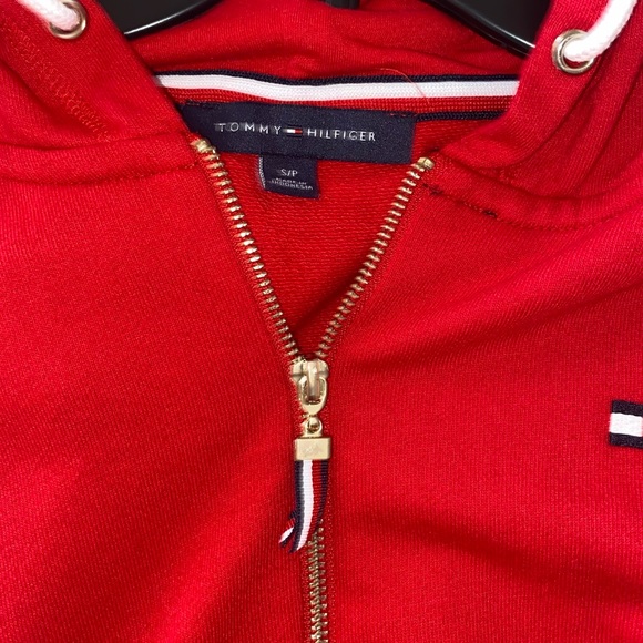 S Tommy Hilfiger half zip red hoodie - Picture 5 of 5